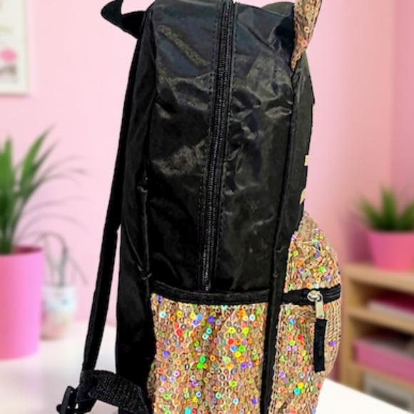 Girls Cat Backpack 16” – School Bag w/ Sequins - Picture 2 of 3